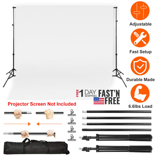 Photography Backdrop Stand 6.5x10ft Adjustable Heavy Duty
