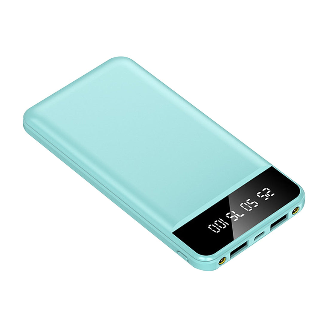 10000mAh Power Bank Portable Ultra Slim Charger External Battery Pack with 2 USB Output Ports Charging Cable LED Flashlight Compatible with IOSPhone 1