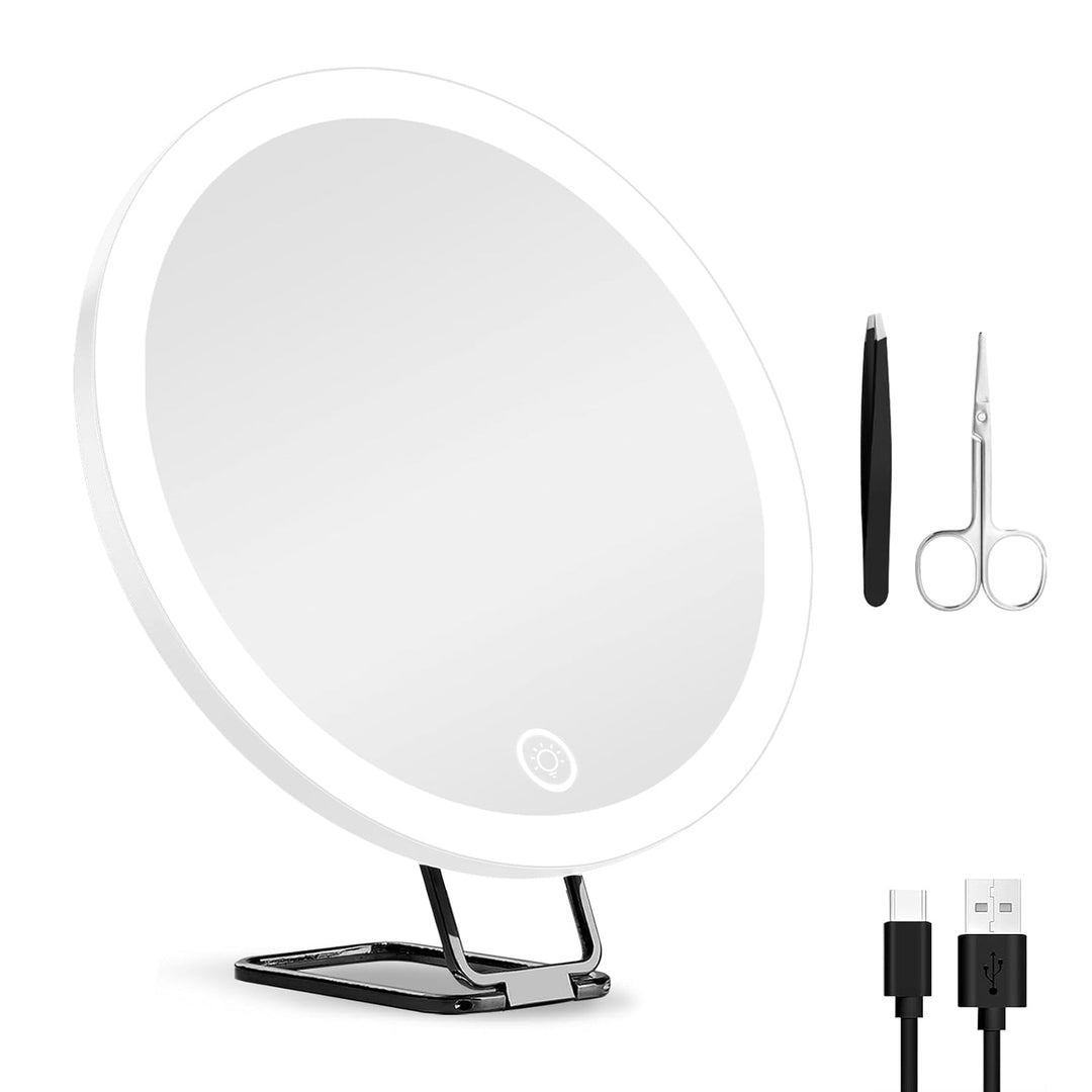 30X Magnifying Mirror With Light 3 Colors Dimmable Brightness Included Tweezer Scissor _x000B__x000B_Travel Magnifying Makeup Mirror with Suction Cup 360¡ Adjusta