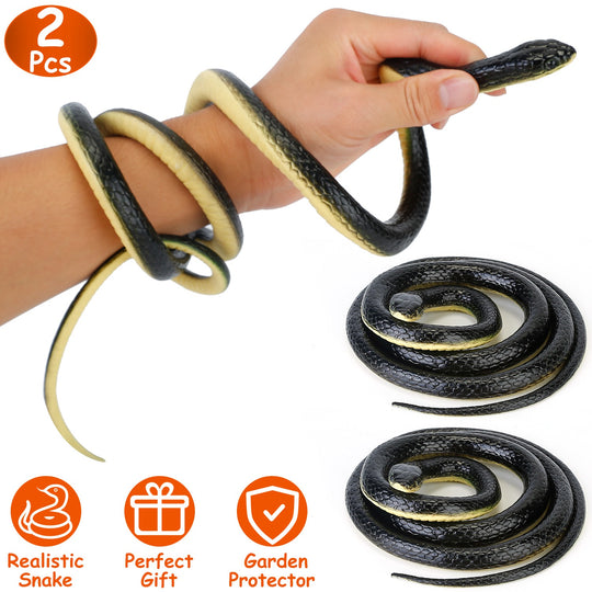 2Pcs Long Realistic Rubber Snakes