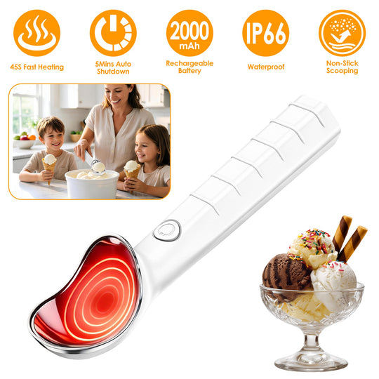 Heated Ice Cream Scoop - Rechargeable Electric with Fast Heating