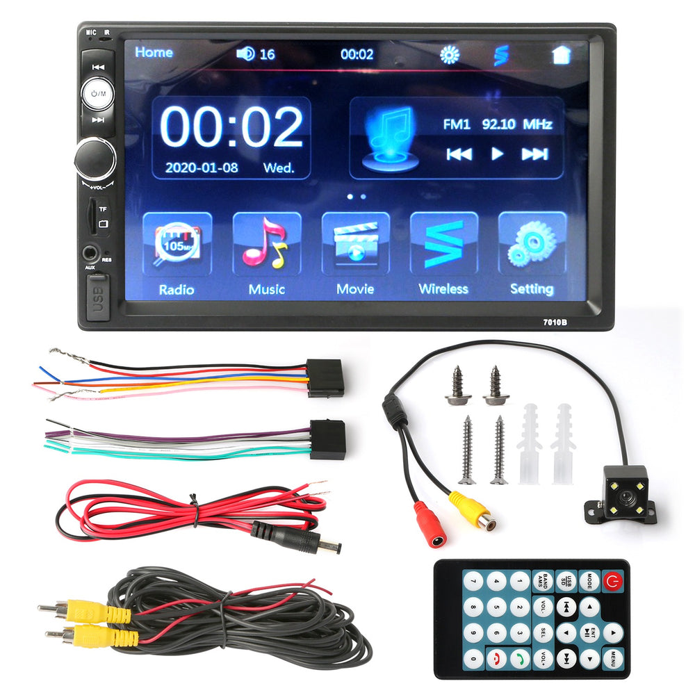 7-Inch Touchscreen Car Stereo with Bluetooth & Backup Camera