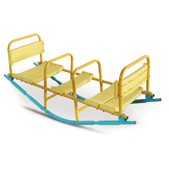 3-Seat Rocking Seesaw for Kids with Safety Handles & Backrests