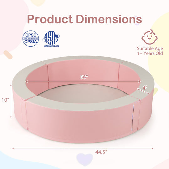 Detachable Foam Ball Pit with 50 Colorful Ocean Balls-Pink