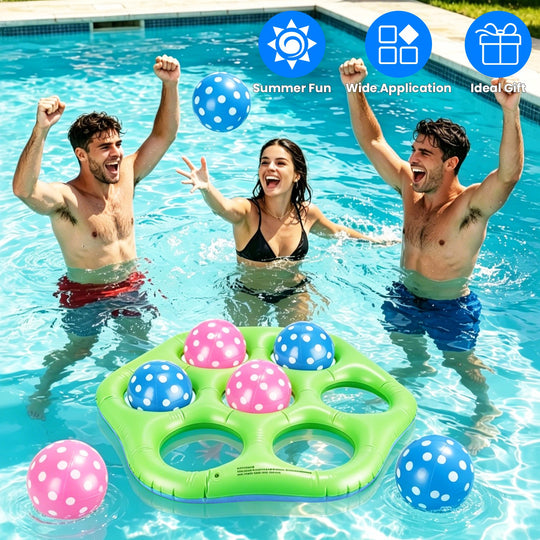 Inflatable Tic-Tac-Toe Pool Game Set with 7 Balls