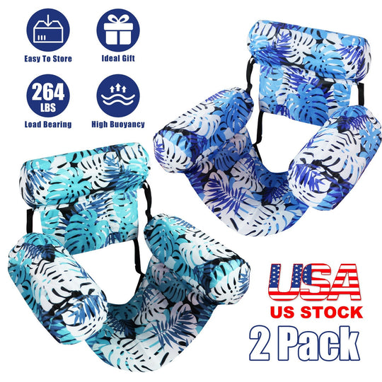 2 Pack Inflatable Pool Floats for Adult Inflatable Hammocks Floating Lounge Chairs for Party Summer Water Beach Lake Fun