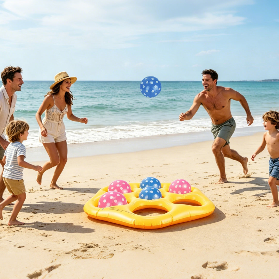 Inflatable Tic-Tac-Toe Pool Game Set with 7 Balls