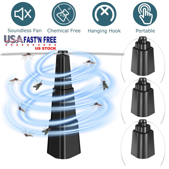 4Pcs Fly Repellent Fan Table Top Battery Powered Bug Deterrent Fan Hanging Food Fans for Party BBQ Picnic Camping