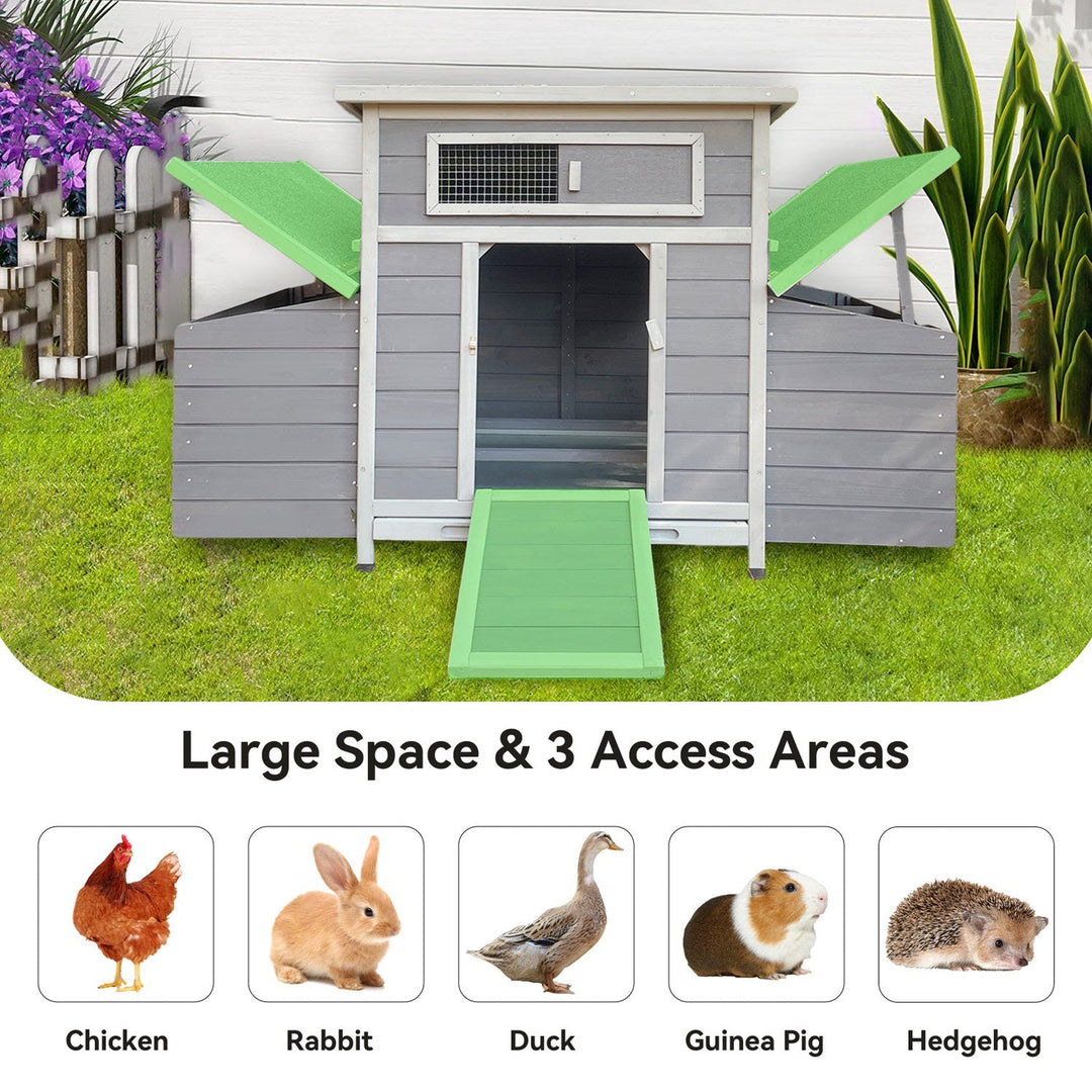Wooden Chicken Coop for 3-6 Chickens with 6 Nesting Boxes