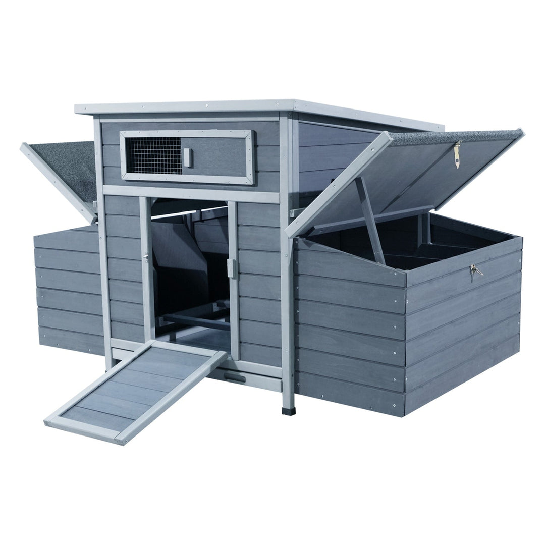 Wooden Chicken Coop for 3-6 Chickens with 6 Nesting Boxes