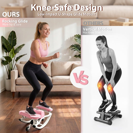 Compact Swing Stepper with Resistance Bands & LCD Monitor