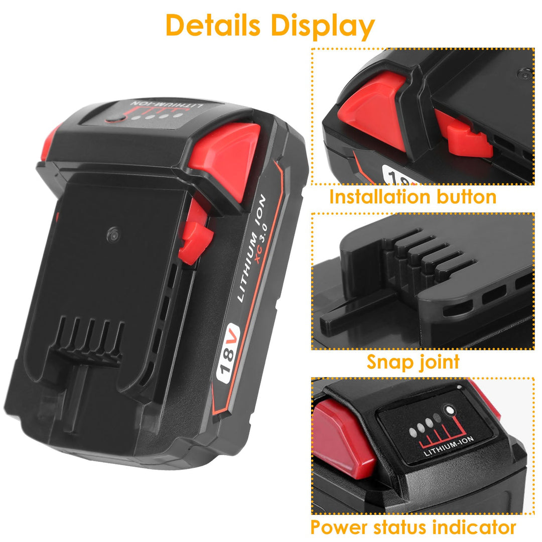 18V Battery Replacement Compatible with Milwaukee 18V M18 Cordless Power Tool Lithium Battery 48-11-1815 48-11-1820 48-11-1822 48-11-1840 48-11-1841 4