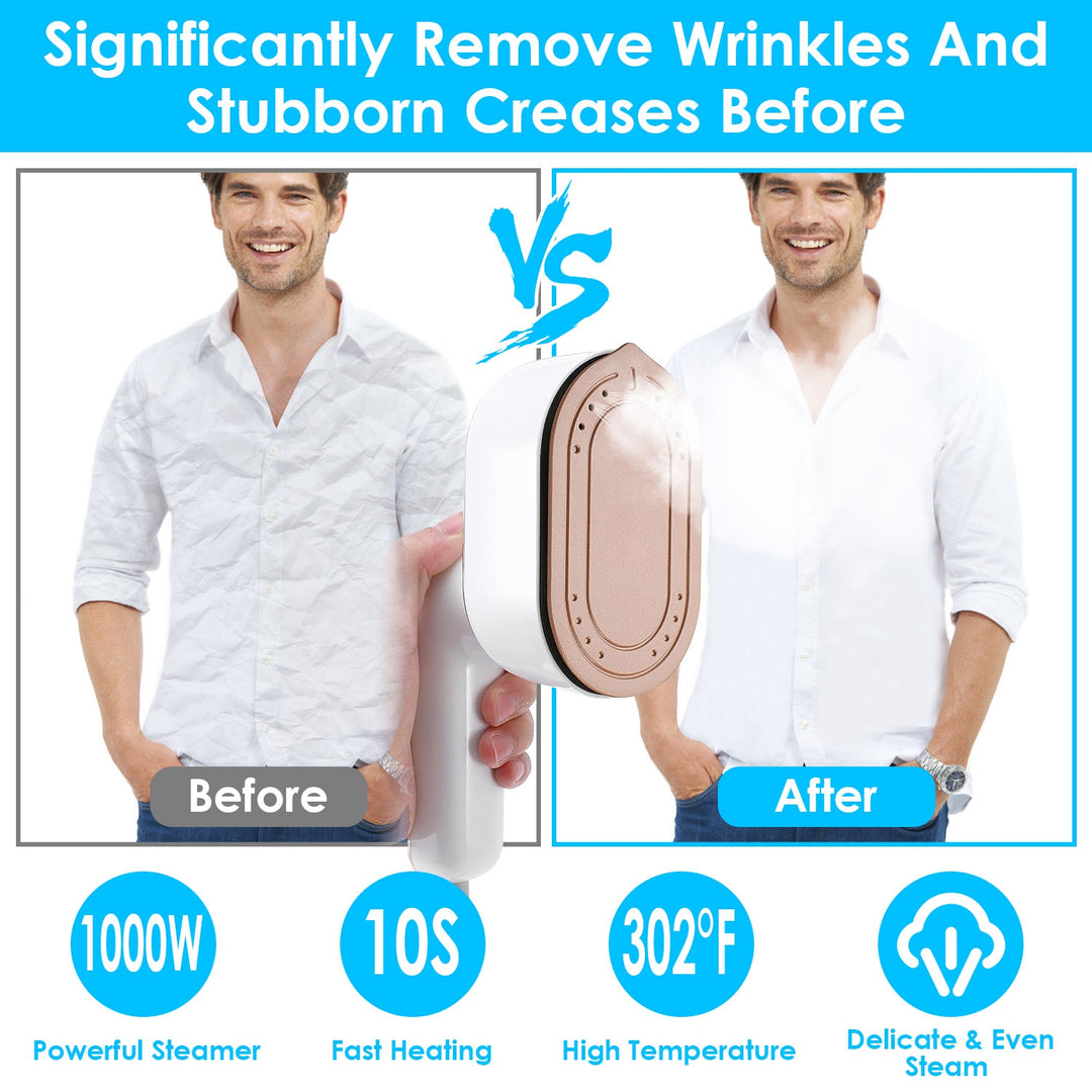 Portable Handheld Garment Steamer with 180° Rotatable Handle