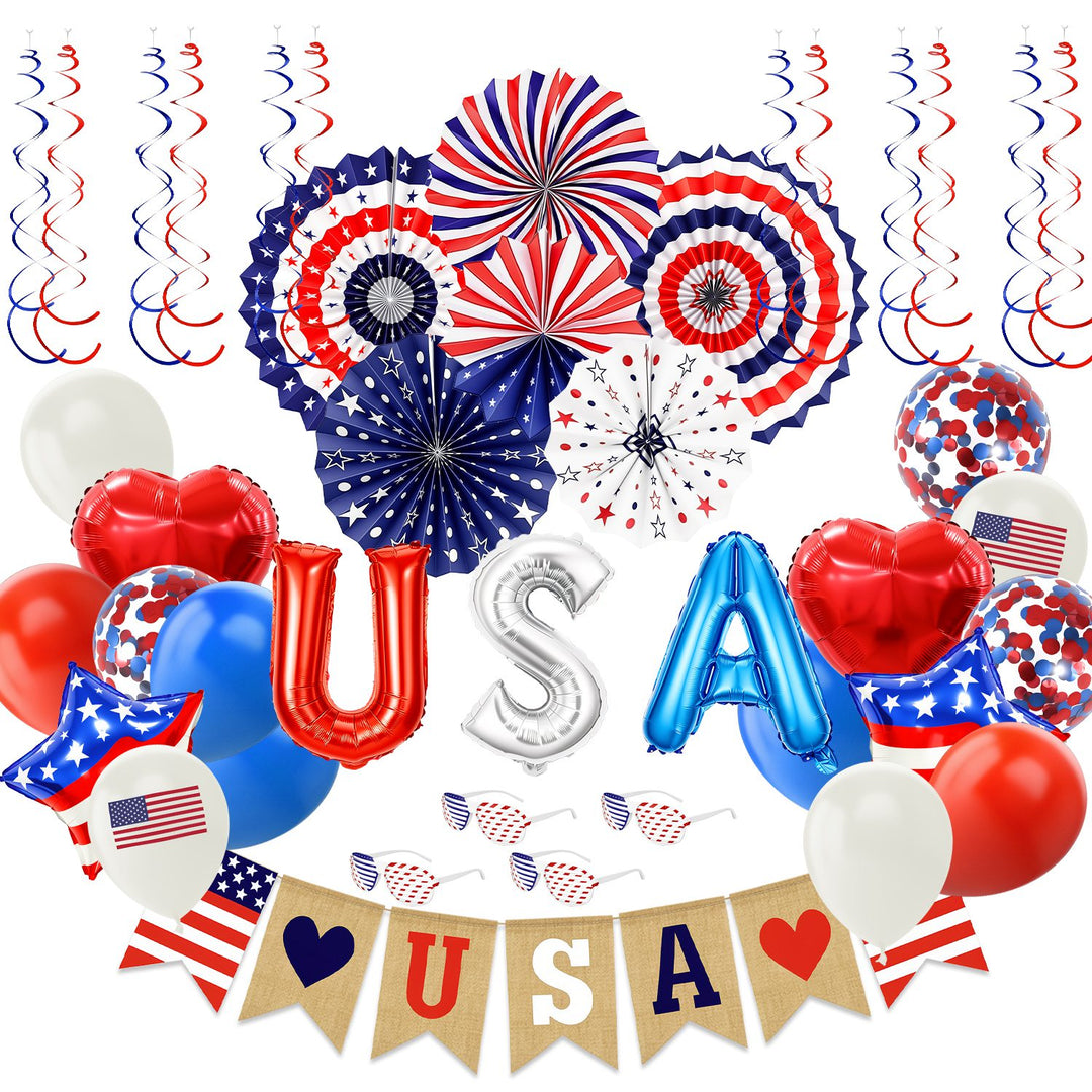 4th of July Decorations Set - 57 Piece Patriotic Party Kit