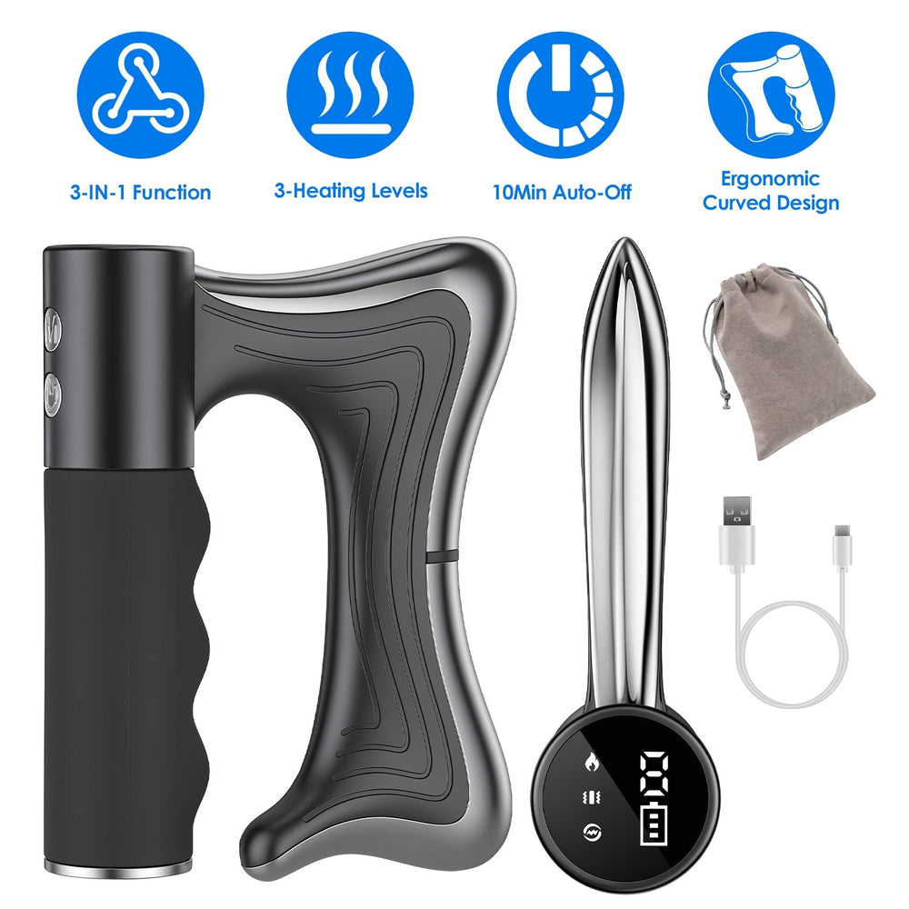 Heated Muscle Scraper Tool with Vibration and Massage Modes