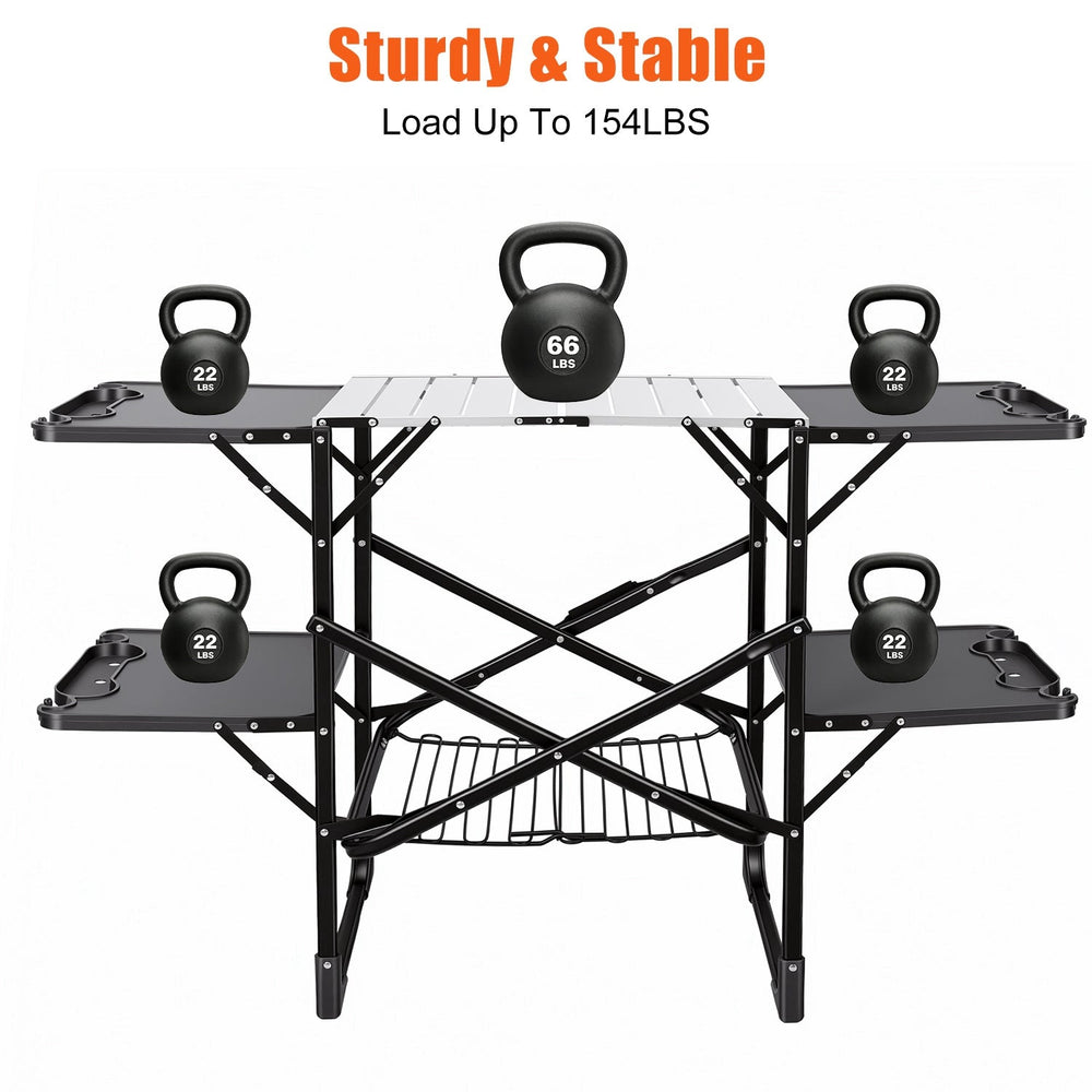 Folding Camping Kitchen Table with Heat-Resistant Top