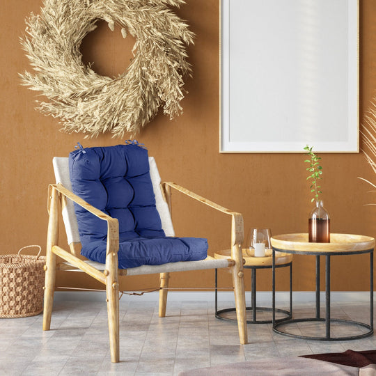 2Pcs Waterproof Rocking Chair Cushion Upper And Lower Back And Seat Sets with Non-Slip Ties Oxford Cloth Surface Polyester Filling Comfortable for Ind