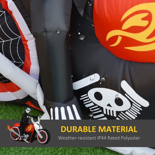 Halloween Inflatable Grim Reaper on Motorcycle with LED Lights