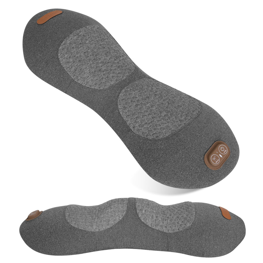 3 In 1 Electric Lumbar Massager Support Pillow Plug-in Memory Foam Lower Back Massager with Heat Vibration Airbag Stretching Adapter for Pain Relief
