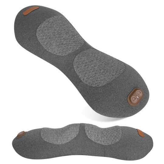 3 In 1 Electric Lumbar Massager Support Pillow Plug-in Memory Foam Lower Back Massager with Heat Vibration Airbag Stretching Adapter for Pain Relief