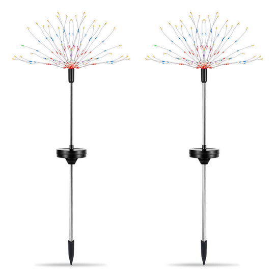 2Pcs Solar Powered Starburst Lights 240 LEDs Firework Lamp Garden Path Decor Lights