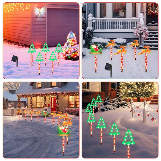 5PCS Christmas Pathway Lights with 8 Modes & Waterproof Design