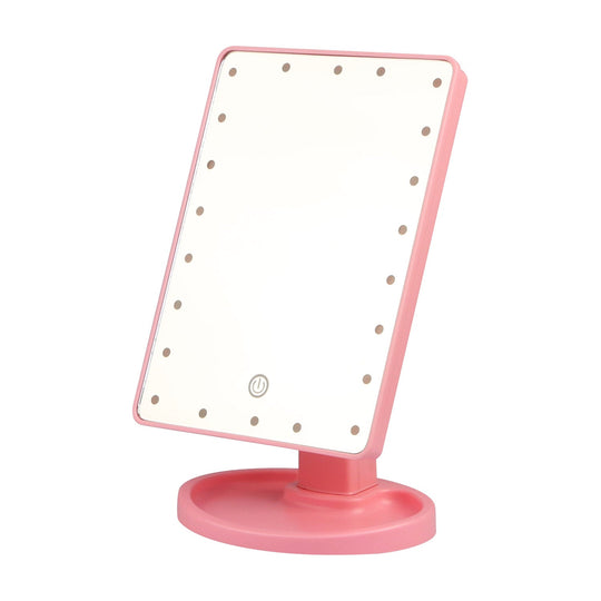 22 LED Lights Rechargeable Cosmetic Mirror 180¡ Rotation Makeup Mirror Touch Control Dimmable Vanity Mirror