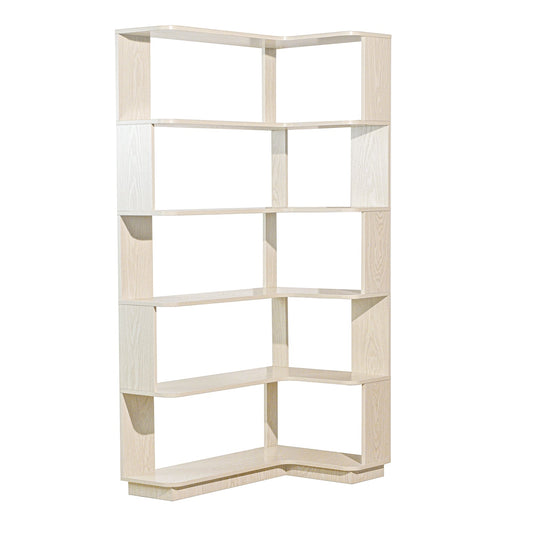 5-Tier L-Shaped Corner Bookshelf with 6 Open Shelves