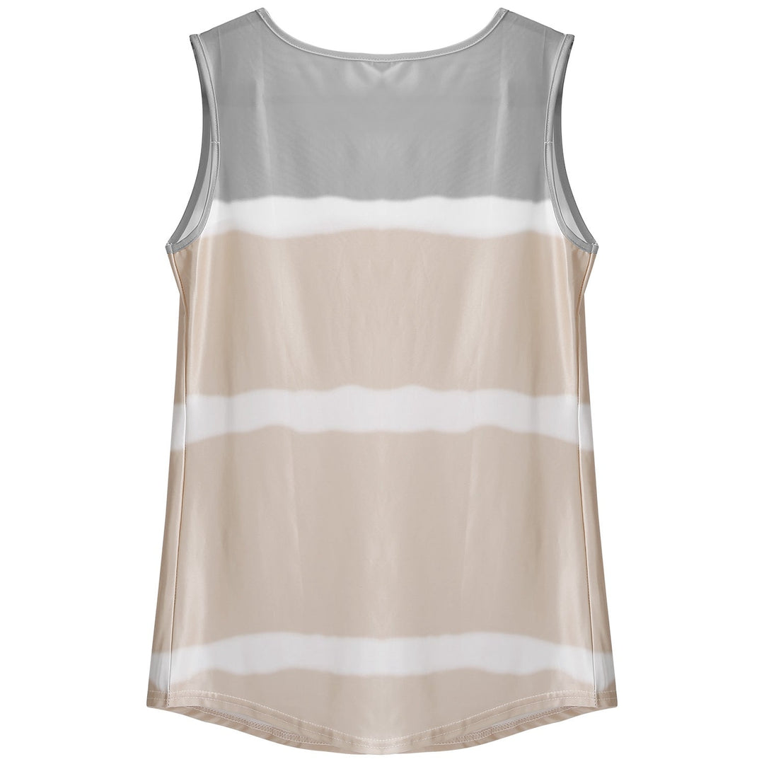 Women Tie-dye Sleeveless Tank Tops Summer Loose T Shirts Tops Button Down Shirts Vest Blouse Plus Size