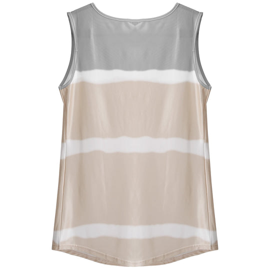 Women Tie-dye Sleeveless Tank Tops Summer Loose T Shirts Tops Button Down Shirts Vest Blouse Plus Size