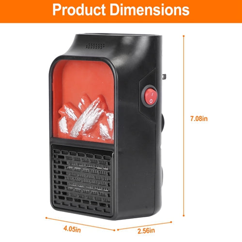 800W Plug-In Space Heater, Wall Outlet Heater with 360° Rotatable Plug, Adjustable Temperature, 2 Wind Speeds & Remote Control