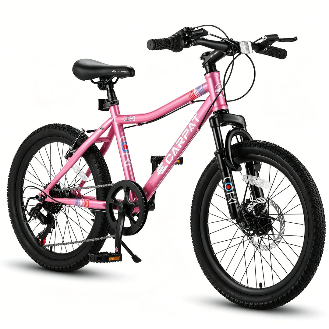 Forbidden to Sell on Temu 20 Inch Kids Mountain Bike, 7-Speed Boys Girls Bicycle with Front Suspension, Disc & V-Brake, 