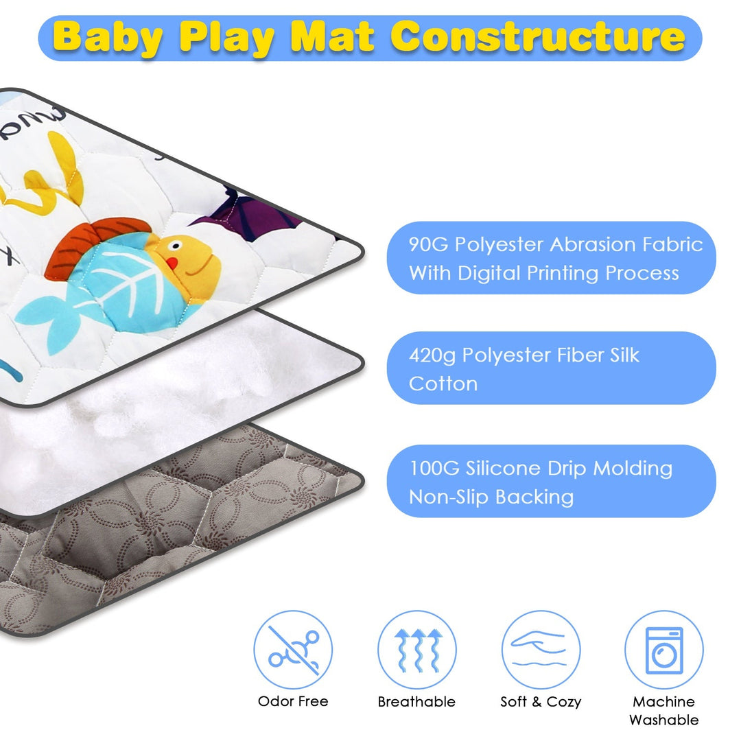 71×59" Baby Play Mat | Non-Slip, Foldable, Machine Washable for Infants & Toddlers