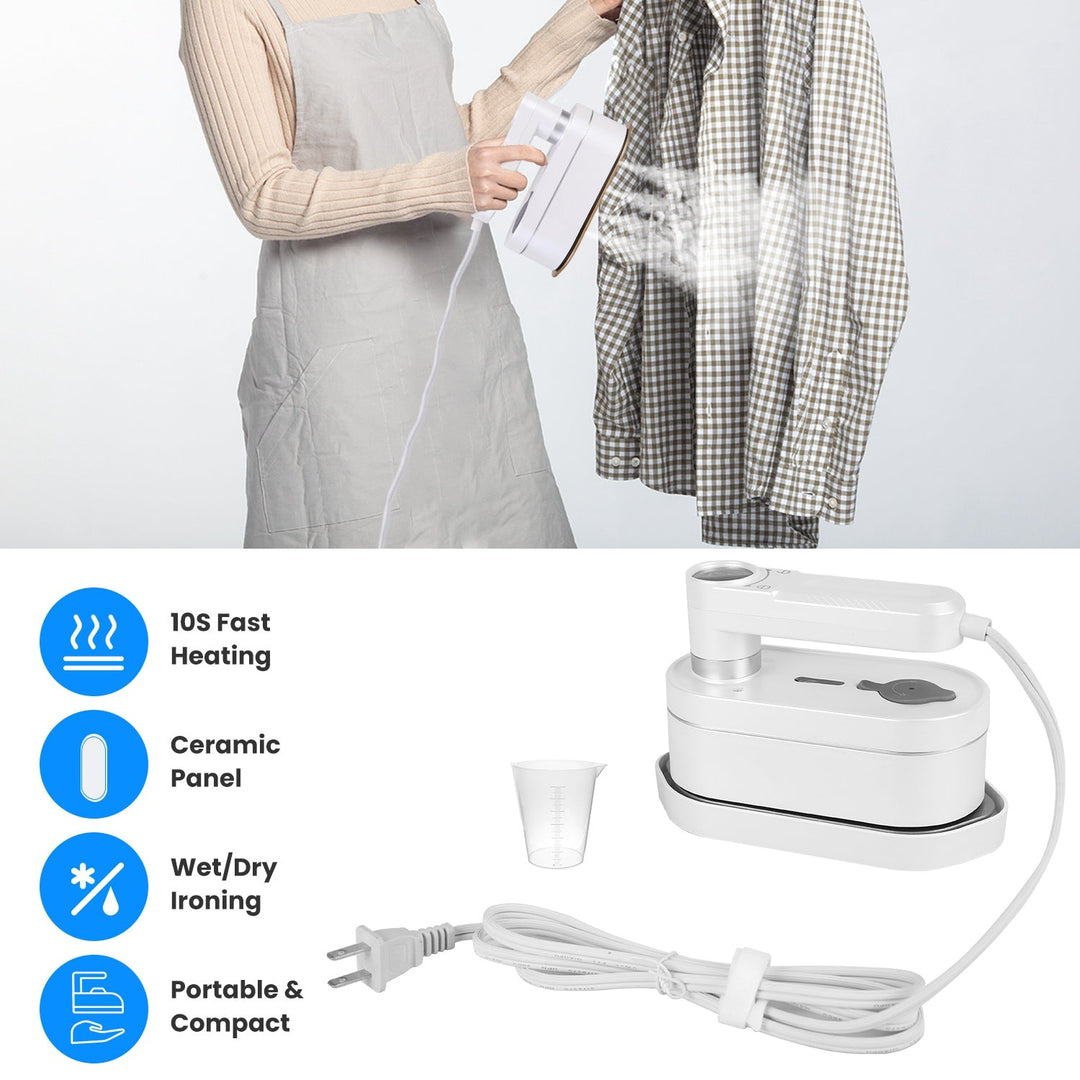 1200W Handheld Steamer with Dry Wet Ironing Modes 180¡ Rotatable Handle 10S Fast Heating Portable Clothing Steamer for Home Travel