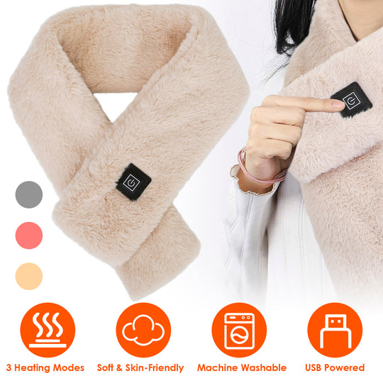USB Heated Scarf with 3 Temperature Modes for Winter