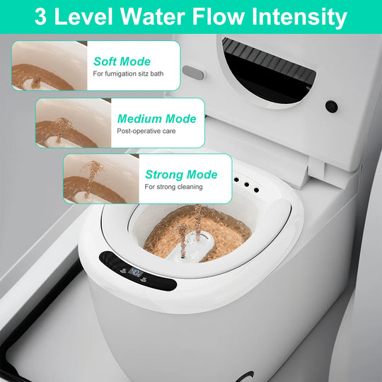 Electric Sitz Bath with Dual Nozzles & Temperature Display