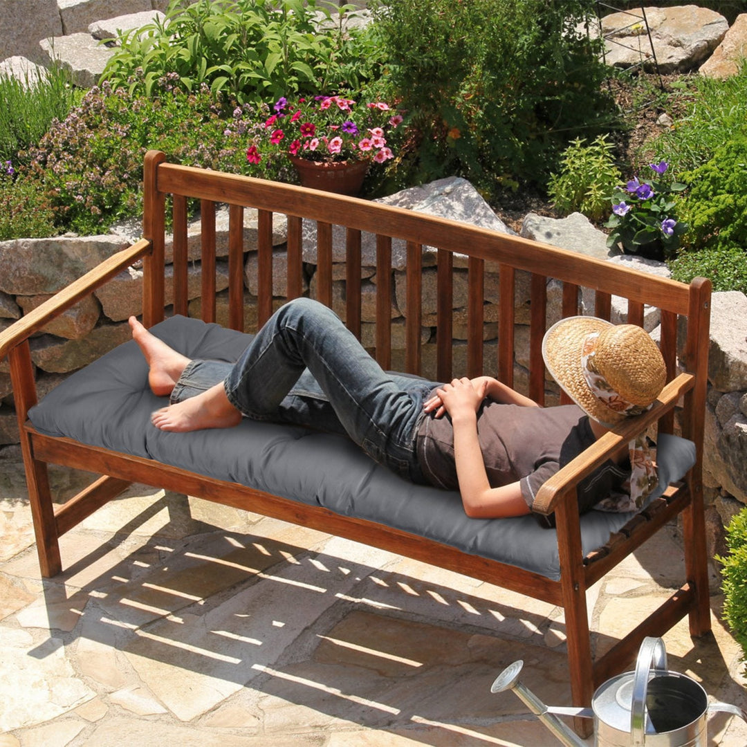 Bench Seat Cushion For Indoor Outdoor Furniture Non Slip Long Chair Cushion with Ties Strap Waterproof Swing Cushion 51.18x19.68IN For Garden Patio Ba
