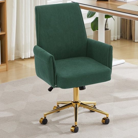 Mid-Back Velvet Office Chair with Memory Foam Cushion