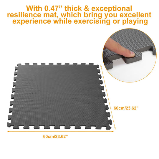 Puzzle Exercise Mat Foam Gym EVA Mat Interlocking Tiles Protective Flooring for Gym Equipment and Cushion for Workouts