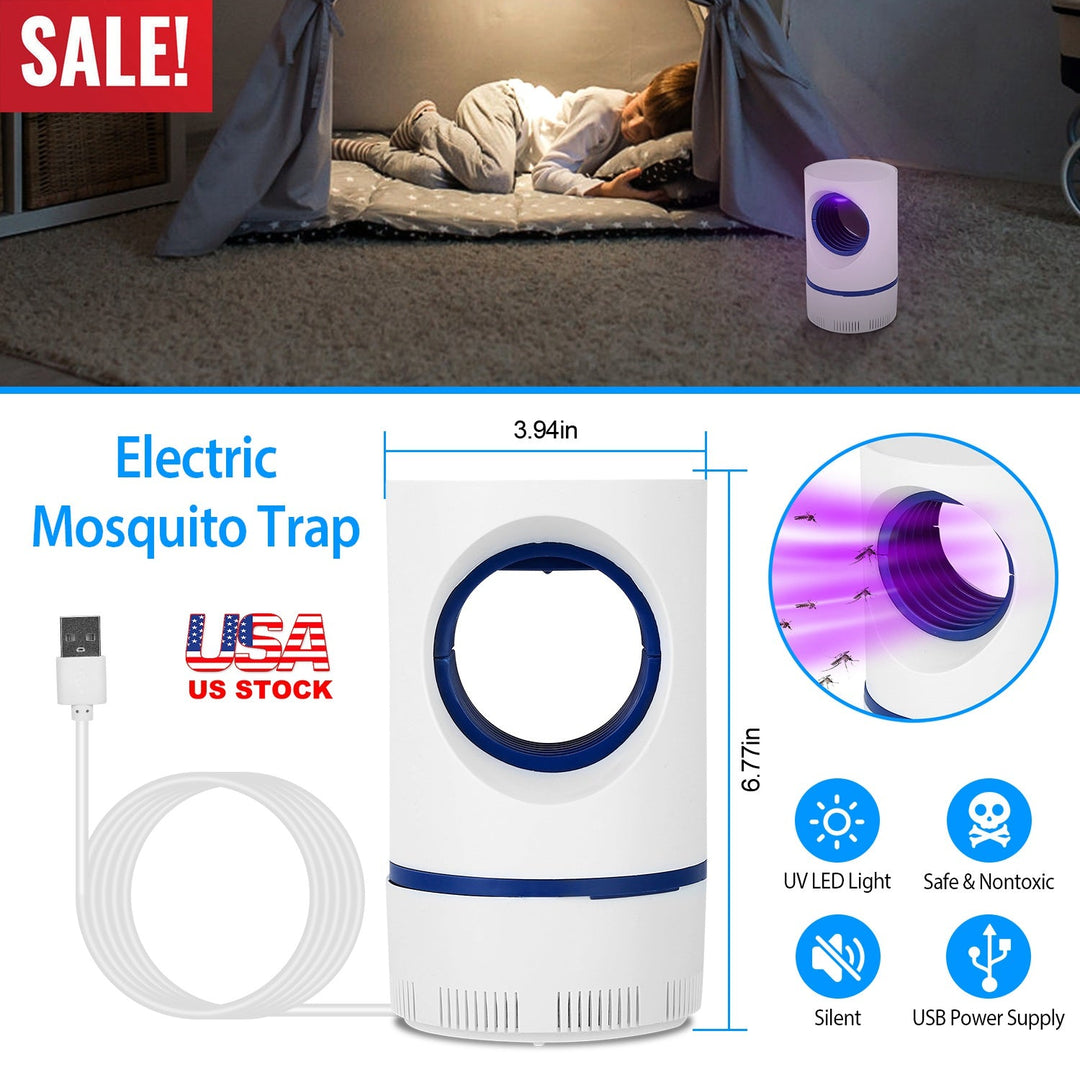 Electric Mosquito Killer Lamp UV Light Mosquito Zapperwith USB Power Supply Portable Fruit Fly Trap Insect Pests Killer Child Safe for Home Kitchen Be