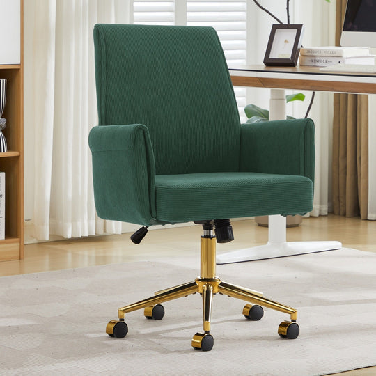 Mid-Back Velvet Office Chair with Memory Foam Cushion