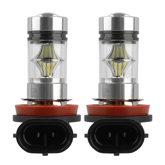 2PCS 1000lm 100W H8/H9/H11 LED Fog DRL Light Bulb IP65 Water-Resistant 360¡ Beam Angle 6000K White