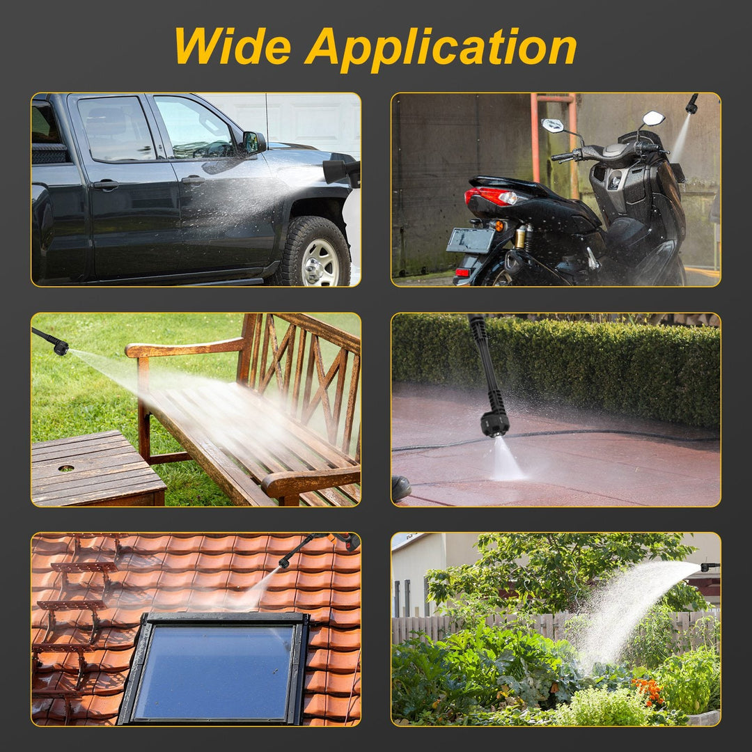 Cordless Pressure Washer With 6 In 1 Nozzle Portable Electric Power Washer High Pressure Water Sprayer 1000PSI Car Washer Cleaner with 6000mAh 21V Rec