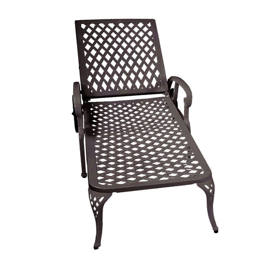 Aluminum Lounge Chair with Wheels & 3-Position Reclining Backrest