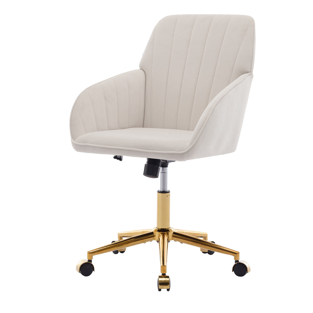 Ergonomic Office Chair with Memory Foam Cushion Corduroy Upholstered Desk Chair Adjustable Swivel Rolling Chair 300LBS M