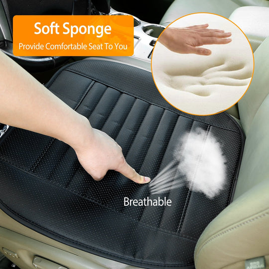 Universal Car Seat Cushion Cover Breathable Car Front Seat Cover Pad Mat Filling Bamboo Charcoal w/ Non-Slip Bottom and Storage Pockets