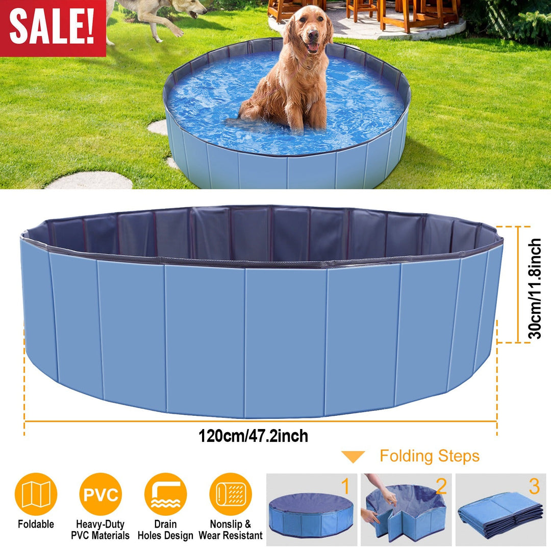 Foldable Pet Swimming Pool PVC Kiddie Baby Dog Swim Pool Bathing Tub Playmat Kids Pools
