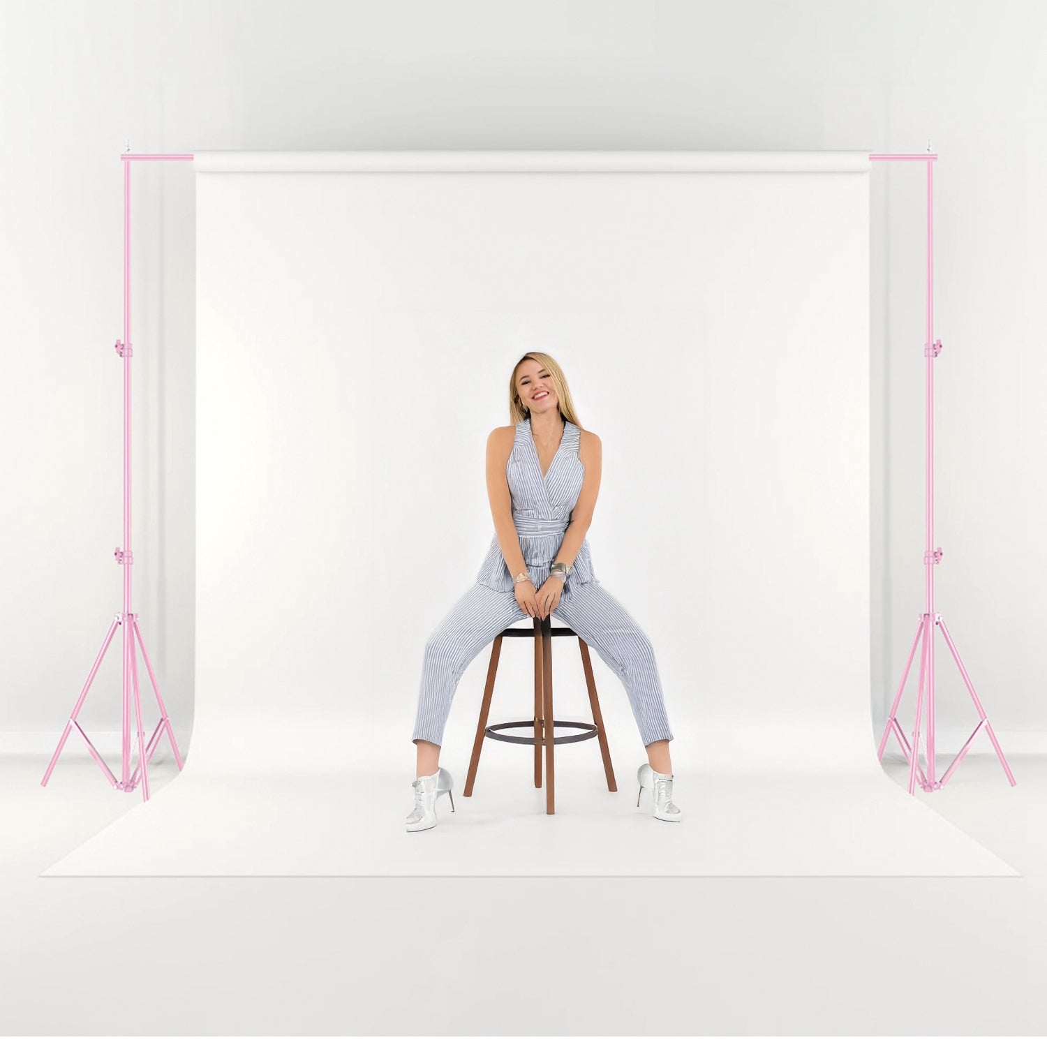 6.5 x 10ft Photo Video Studio Backdrop Background Stand Adjustable Hea ...