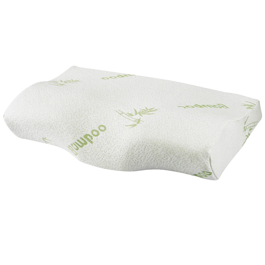 Bamboo Memory Foam Sleep Pillow Contoured Cervical Orthopedic Pillow Neck Support Breath Pillow