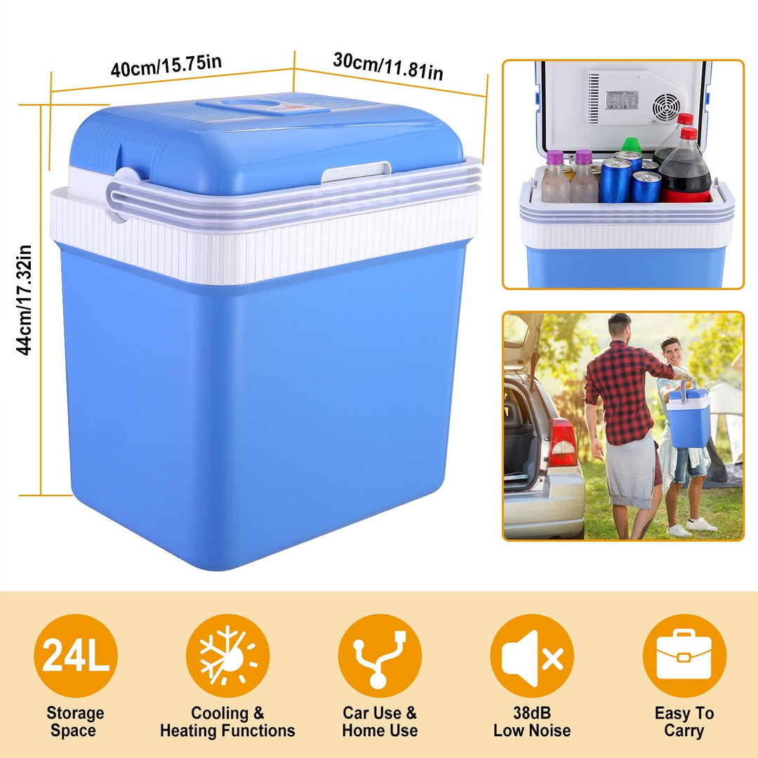 24L Portable Car Cooler 12V Car Refrigerator Travel Cooling Warmer Fridge Box Home Use
